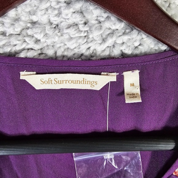 Soft Surroundings Top Womens Medium All Together Patchwork Tunic Beaded - Picture 5 of 12